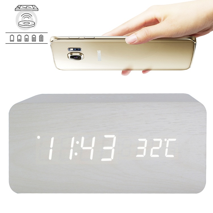 Wireless Charging Alarm Clock Phone Pad