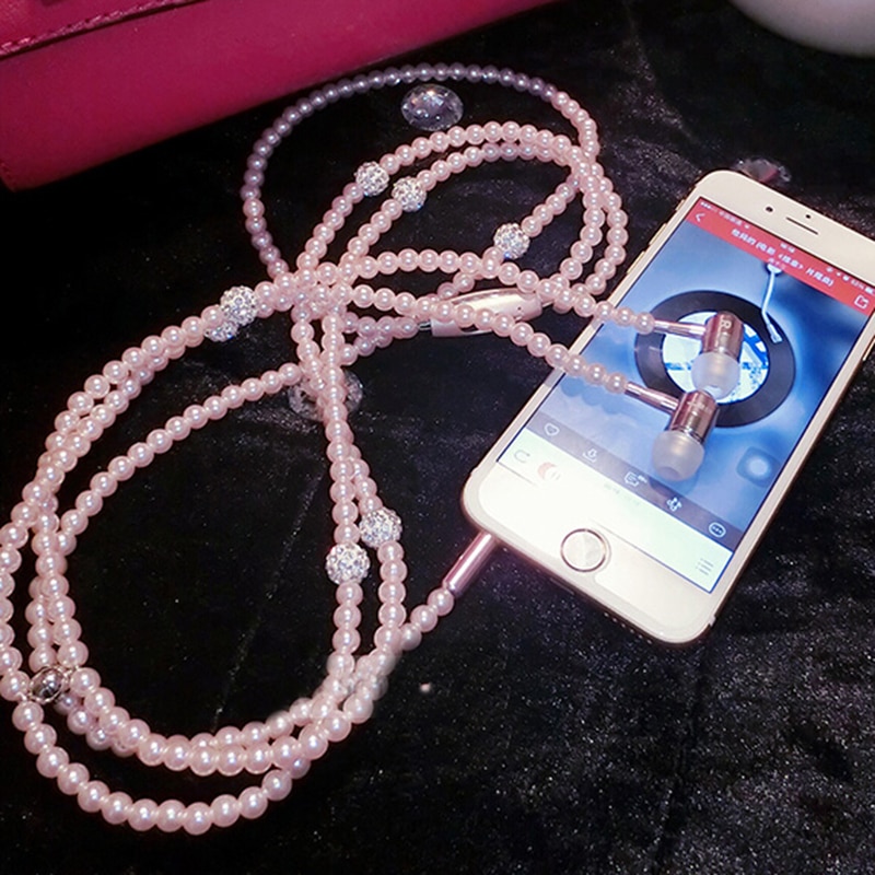 Earphone for Girls Beads Necklace