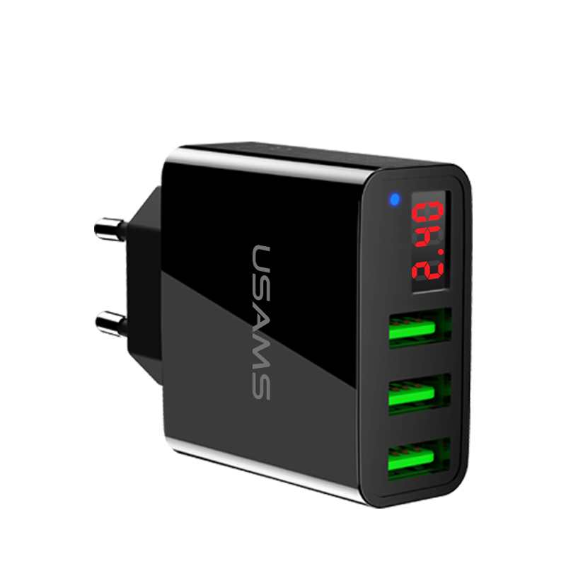 Smart Charger 3 Port USB LED Display