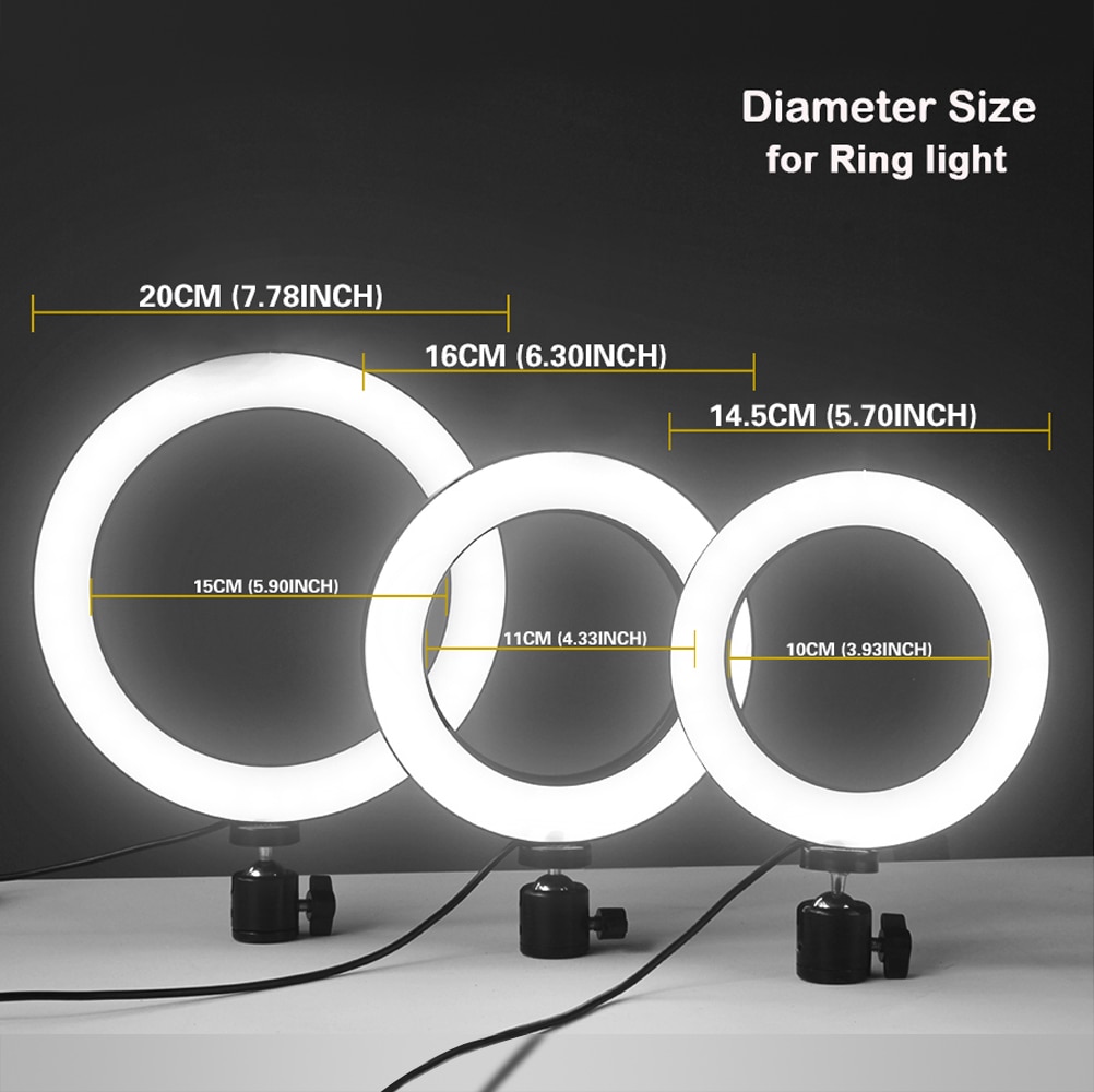 Portable LED Selfie Ring Light with Phone Holder