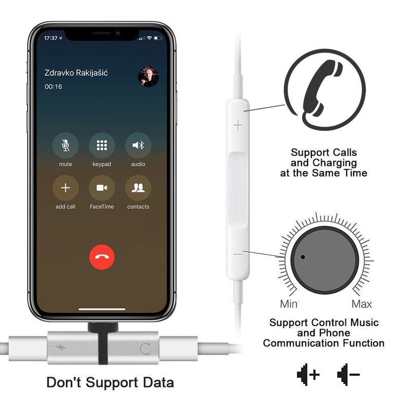 Cable Splitter Dual Phone Adapter