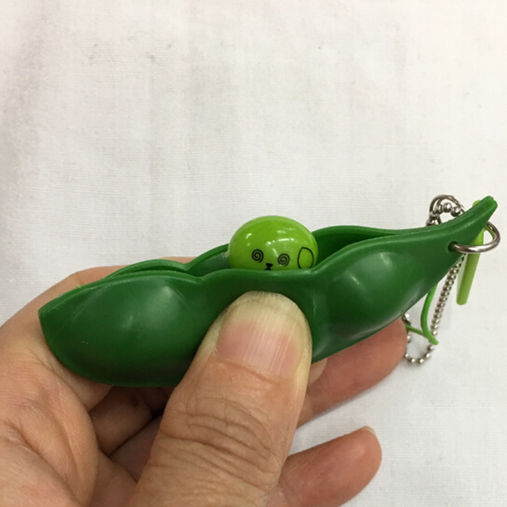 Pea Face Emoji Keychain