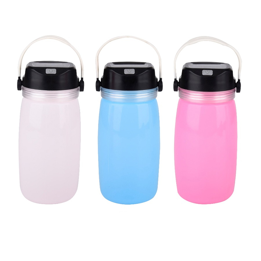 Solar Lamp Silicone Bottle Power Bank and Emergency Nightlight
