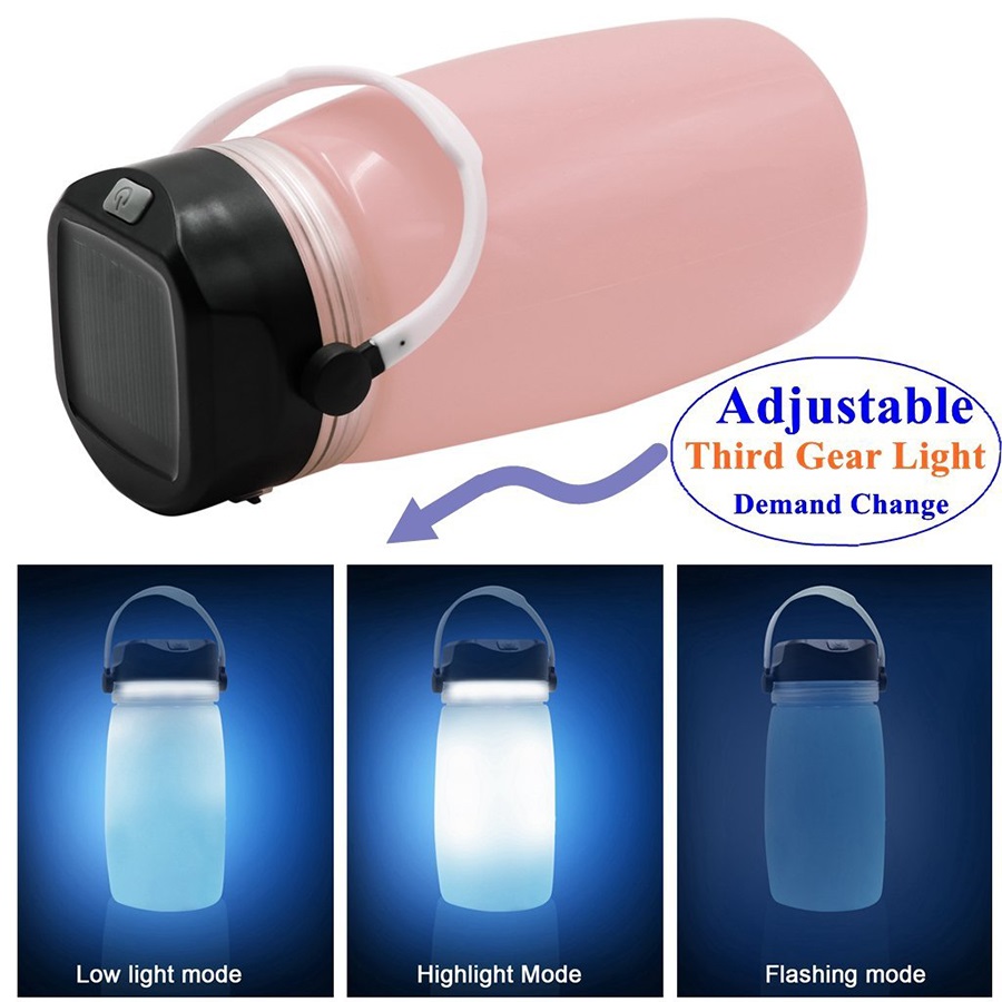 Solar Lamp Silicone Bottle Power Bank and Emergency Nightlight