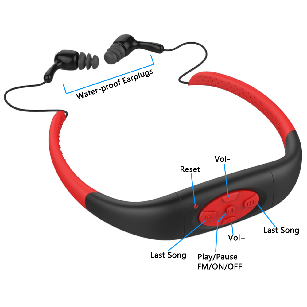 Waterproof MP3 Player Swimming Headphones