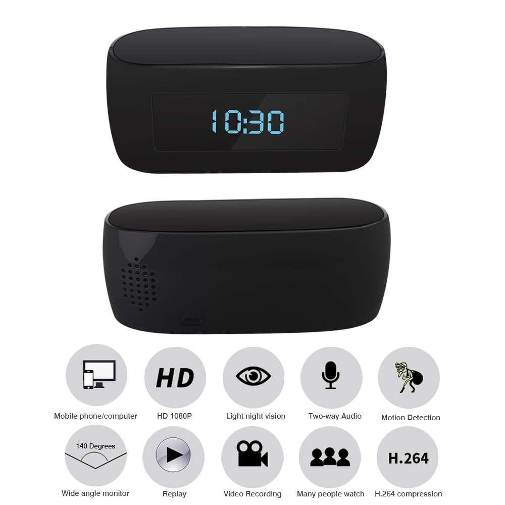 WiFi Hidden Spy Camera Clock