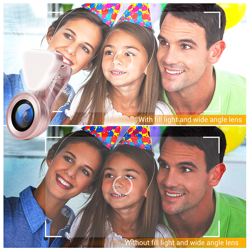 Universal Wide-Angle Selfie Lens With LED Light