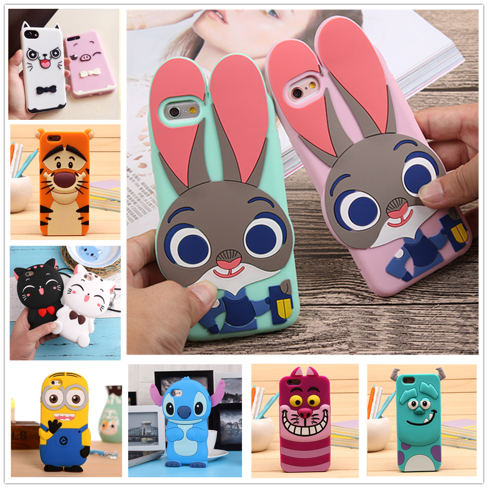 3D Cartoon Silicone iPhone Case