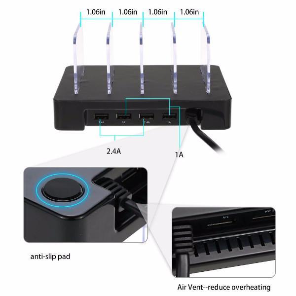 Portable 4 Port USB Charging Hub