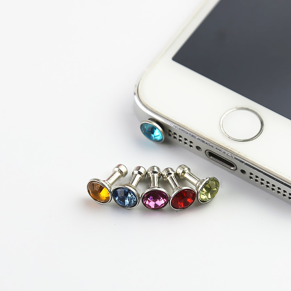 Universal 3.5mm Diamond Studded Phone Dust Plug (Set of 10)