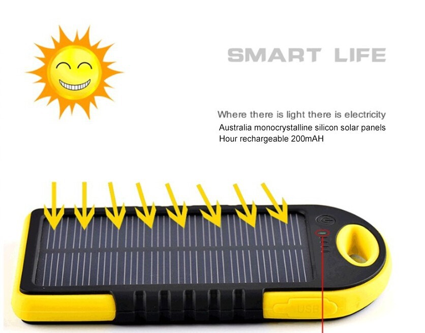 5000mAh Waterproof Power Bank Solar