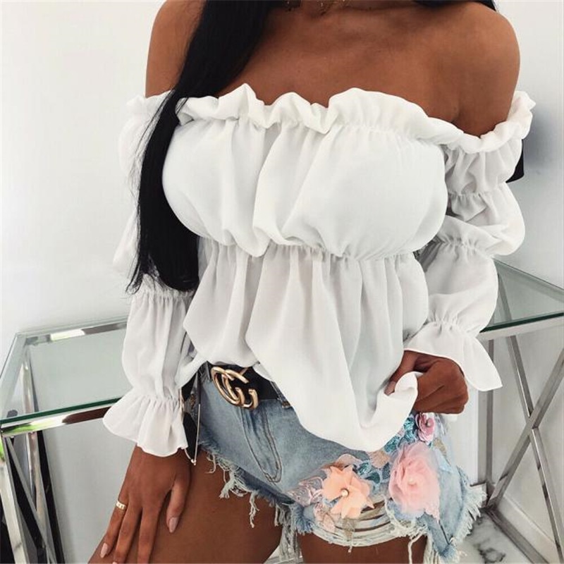 Ladies Off Shoulder Top Sexy Blouse