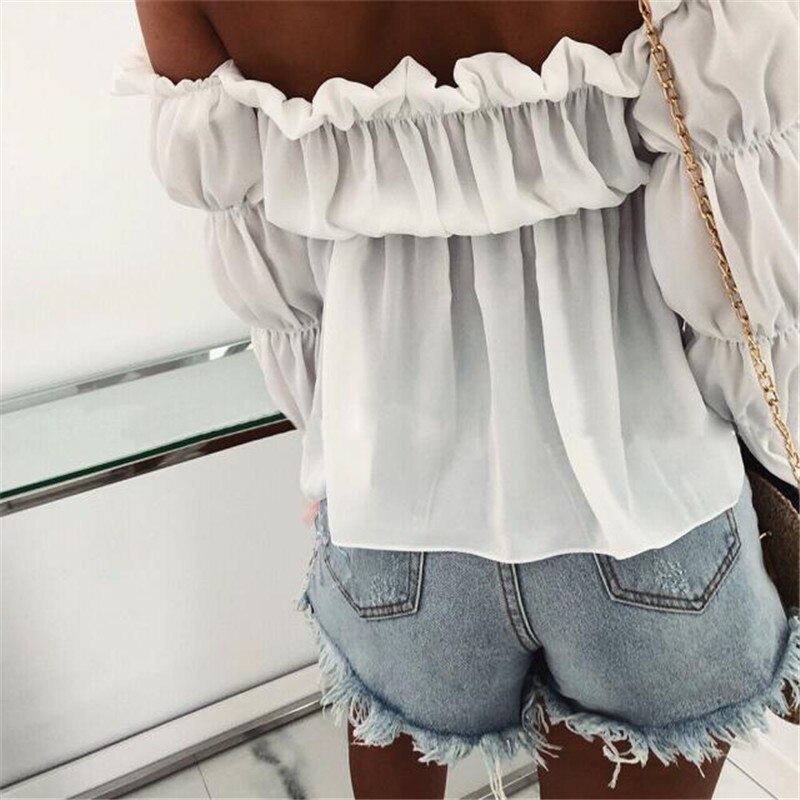 Ladies Off Shoulder Top Sexy Blouse