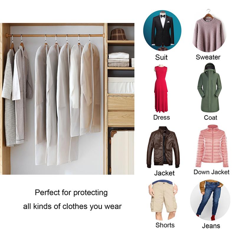 Garment Cover Bags Transparent Clothes Protector (6 pcs)