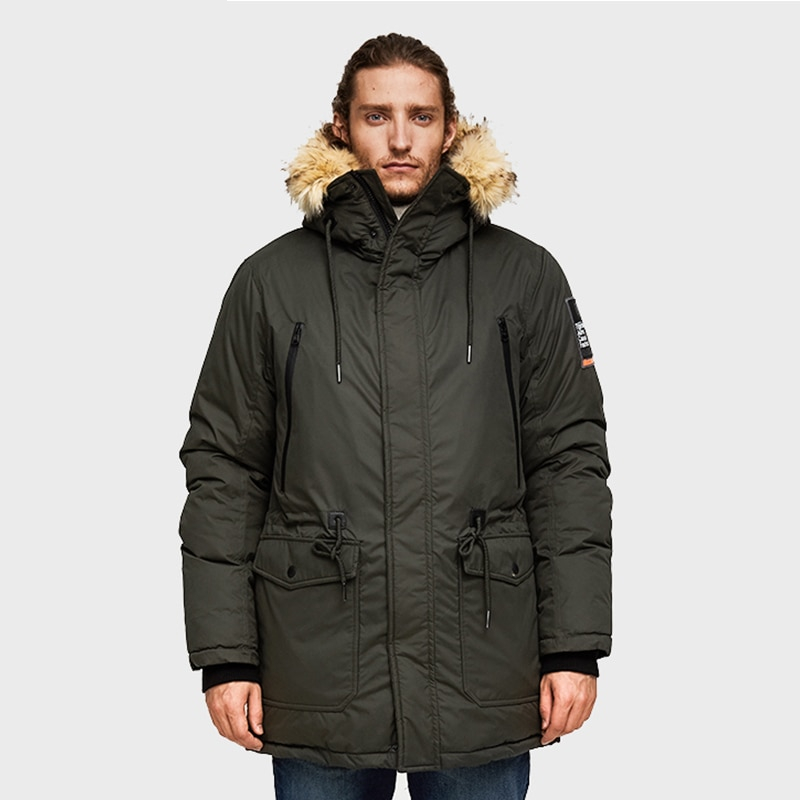 Parka Jacket For Men With Fur Hood