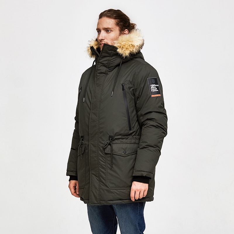 Parka Jacket For Men With Fur Hood