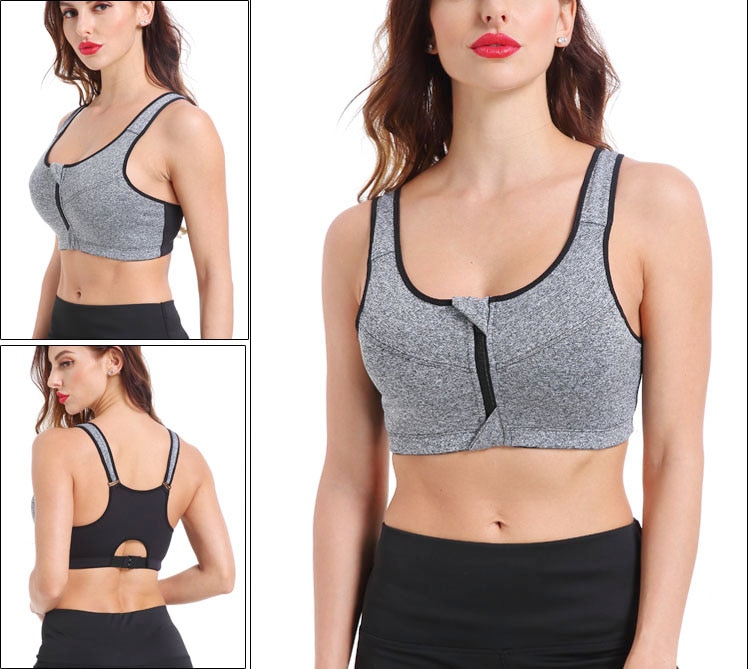 Front Zipper Sports Bra Fitness Top