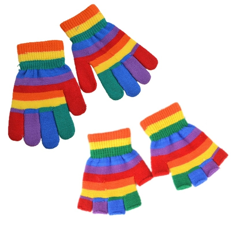 Rainbow Gloves Winter Mittens