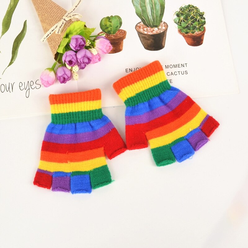 Rainbow Gloves Winter Mittens