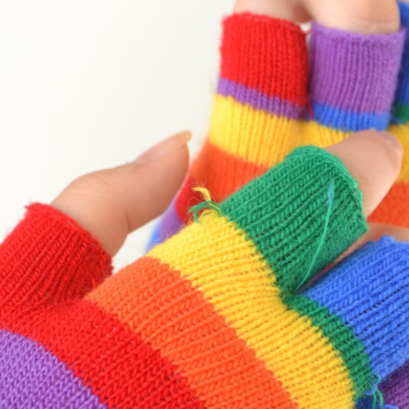 Rainbow Gloves Winter Mittens