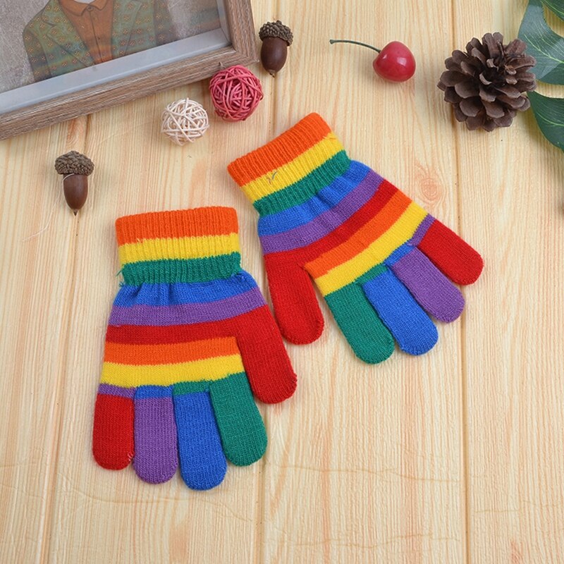 Rainbow Gloves Winter Mittens