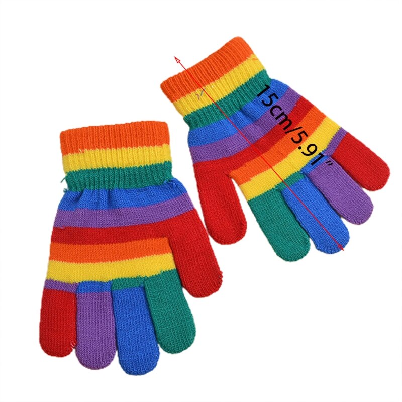 Rainbow Gloves Winter Mittens