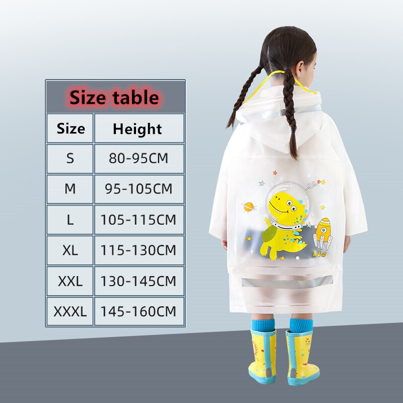 Kids Rain Poncho Cartoon Design