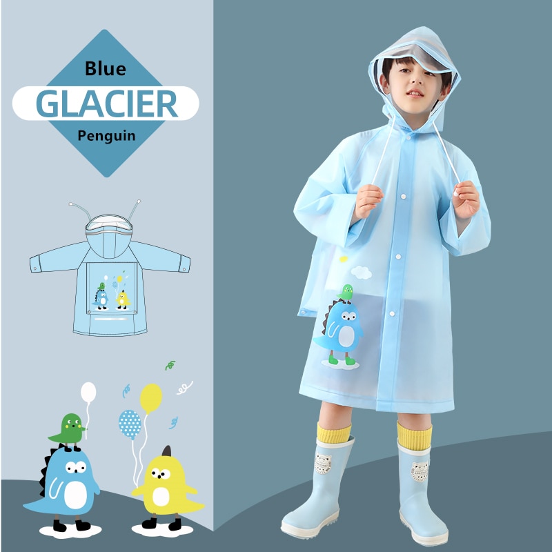 Kids Rain Poncho Cartoon Design