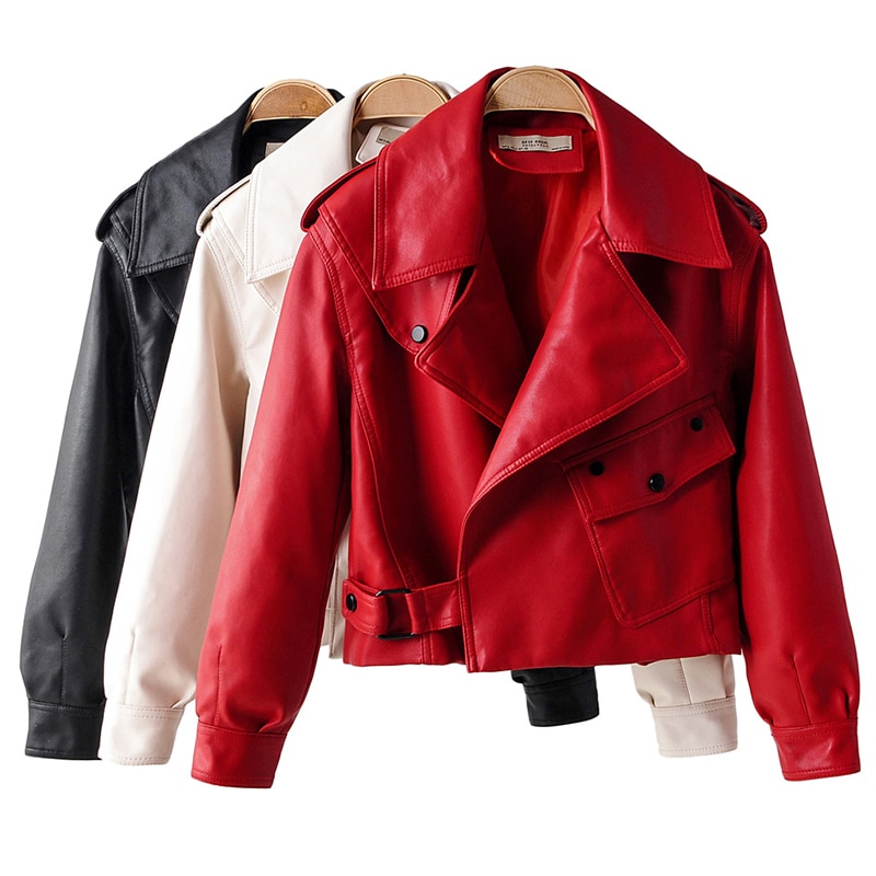 Ladies Faux Leather Jacket Stylish Coat