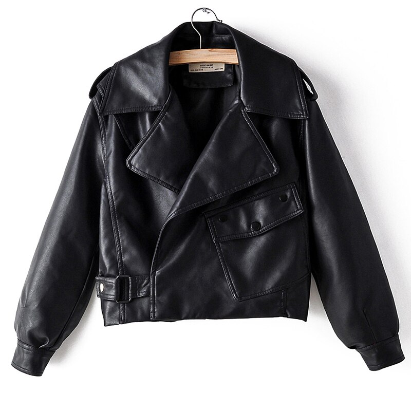 Ladies Faux Leather Jacket Stylish Coat