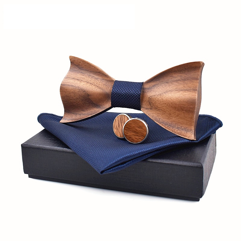 Wooden Bowtie Gentleman Accessory