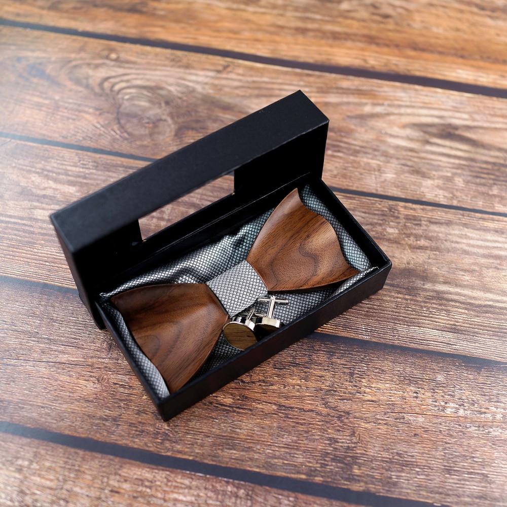 Wooden Bowtie Gentleman Accessory