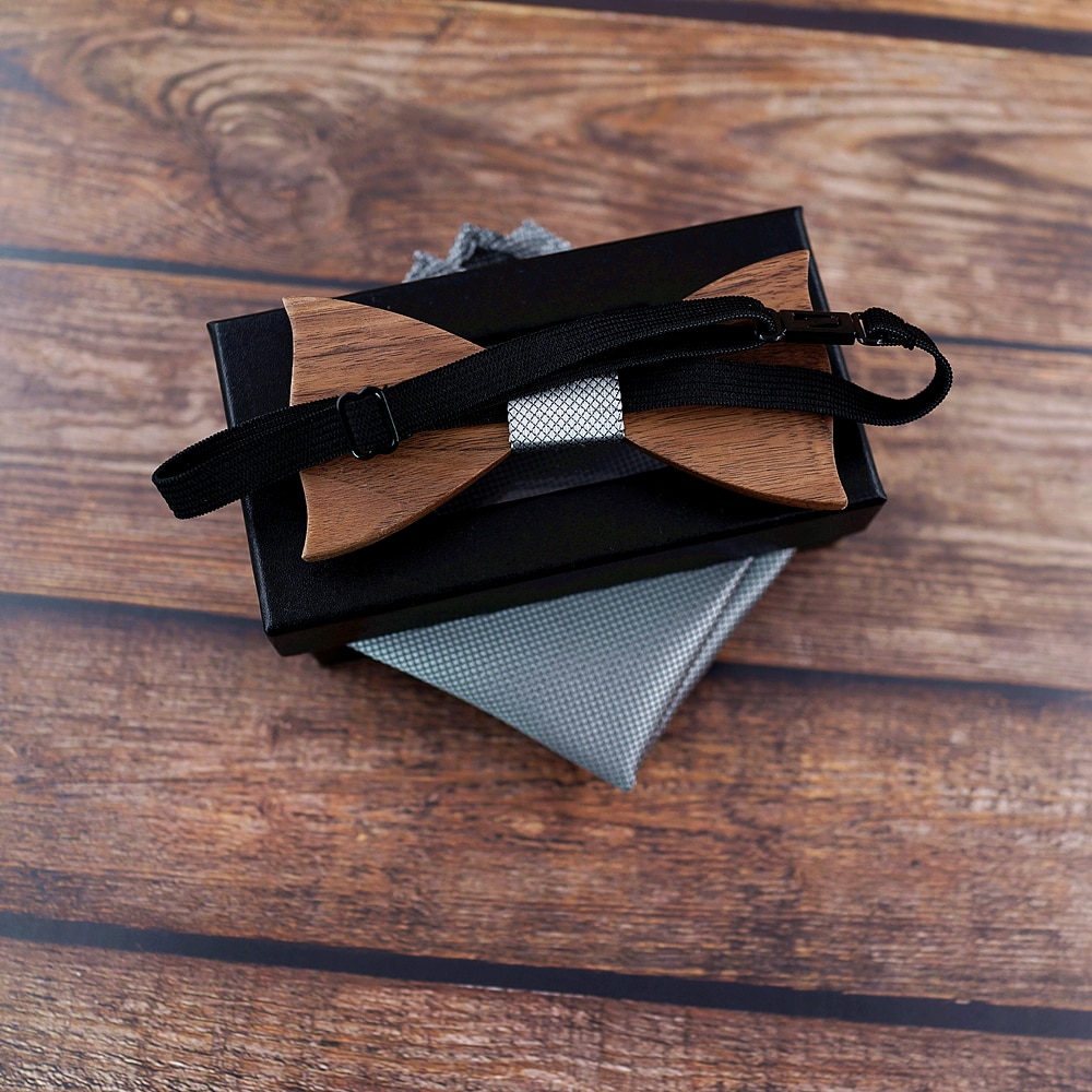 Wooden Bowtie Gentleman Accessory