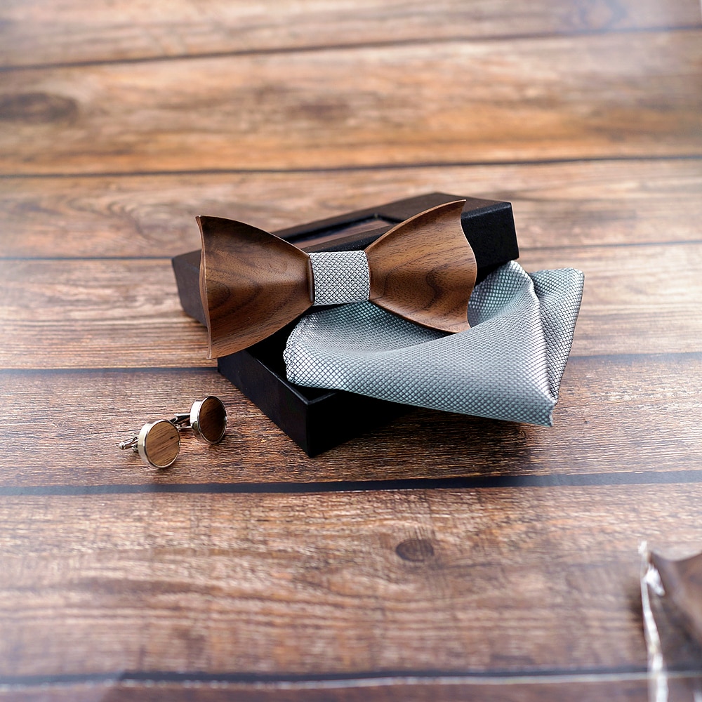 Wooden Bowtie Gentleman Accessory