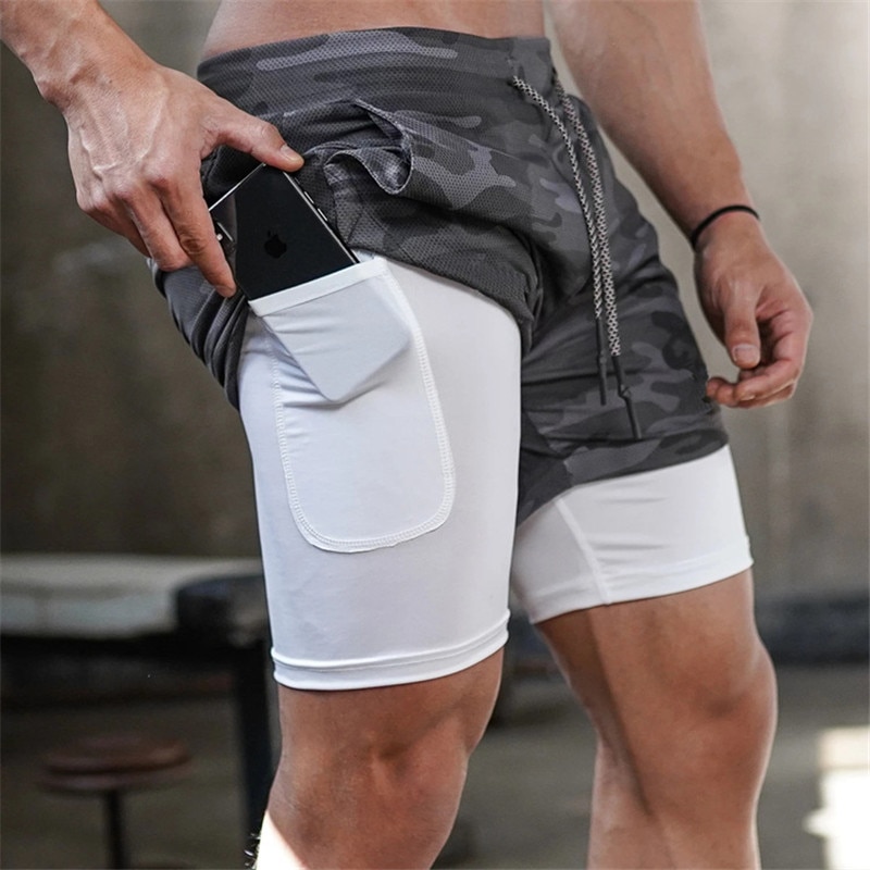 Men’s Gym Shorts with Inner Spandex Shorts