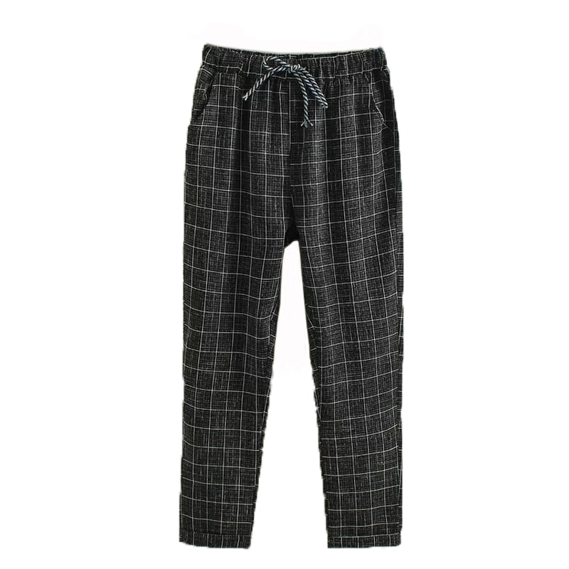 Womens Plaid Pants Fashionable Casual Pants