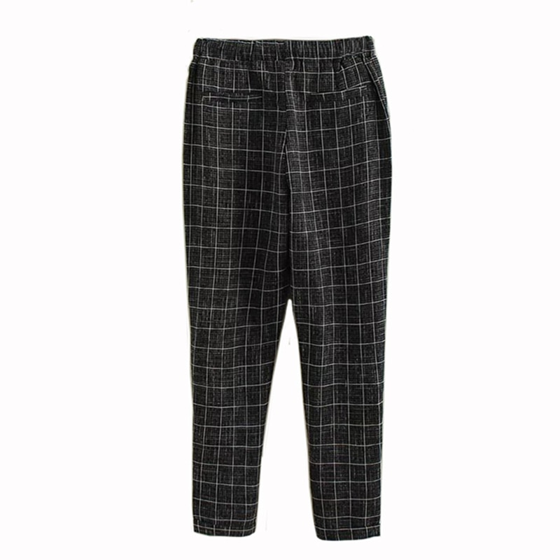 Womens Plaid Pants Fashionable Casual Pants