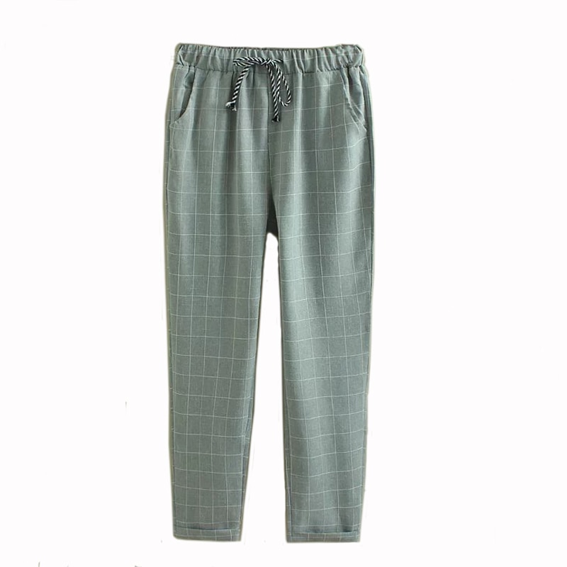 Womens Plaid Pants Fashionable Casual Pants