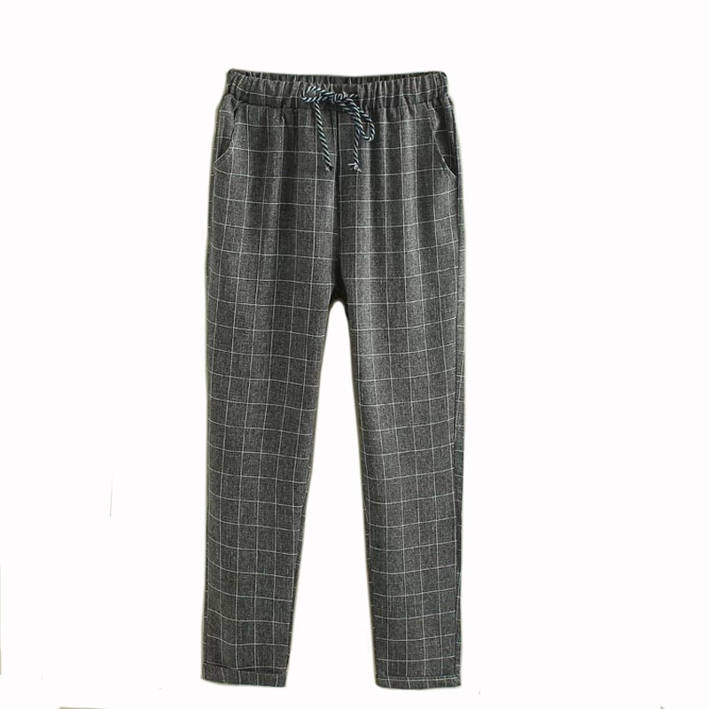 Womens Plaid Pants Fashionable Casual Pants