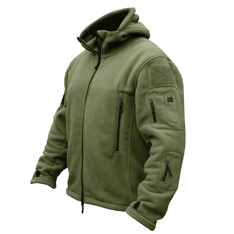 Mens Fleece Jacket Multi-Pockets Jacket