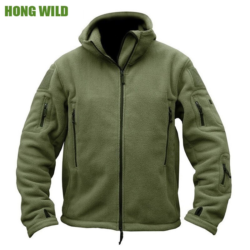 Mens Fleece Jacket Multi-Pockets Jacket