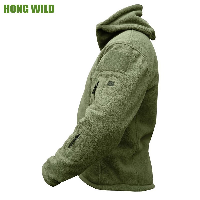 Mens Fleece Jacket Multi-Pockets Jacket