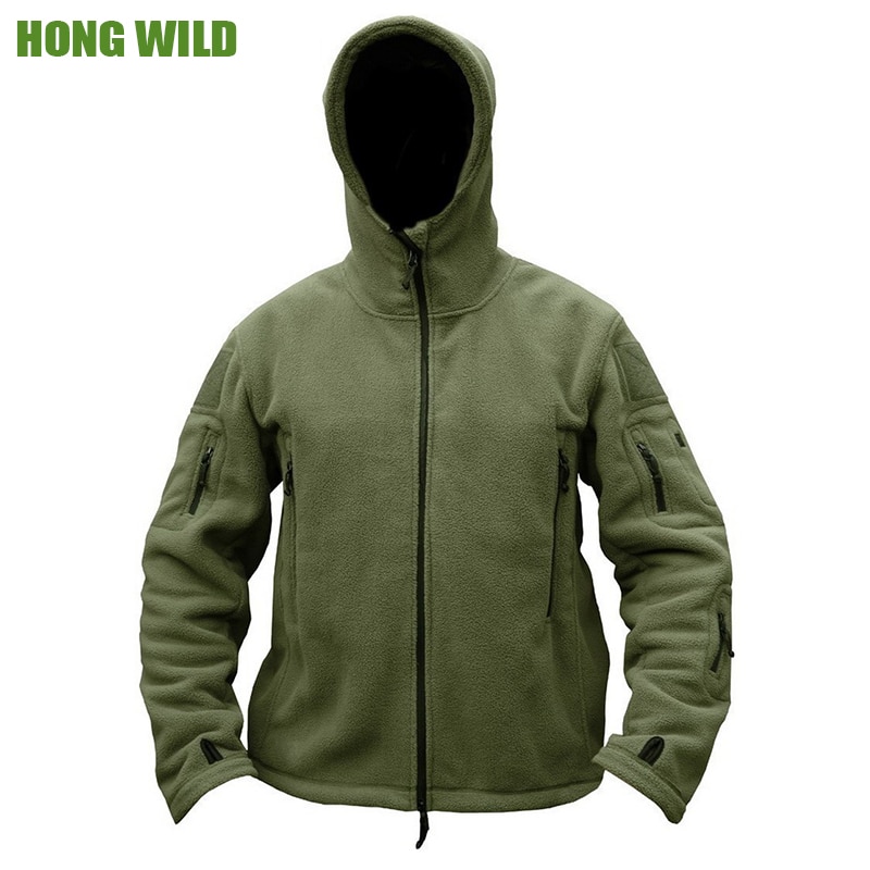 Mens Fleece Jacket Multi-Pockets Jacket