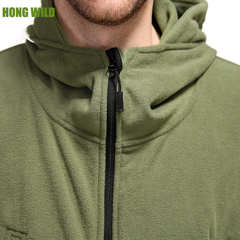 Mens Fleece Jacket Multi-Pockets Jacket