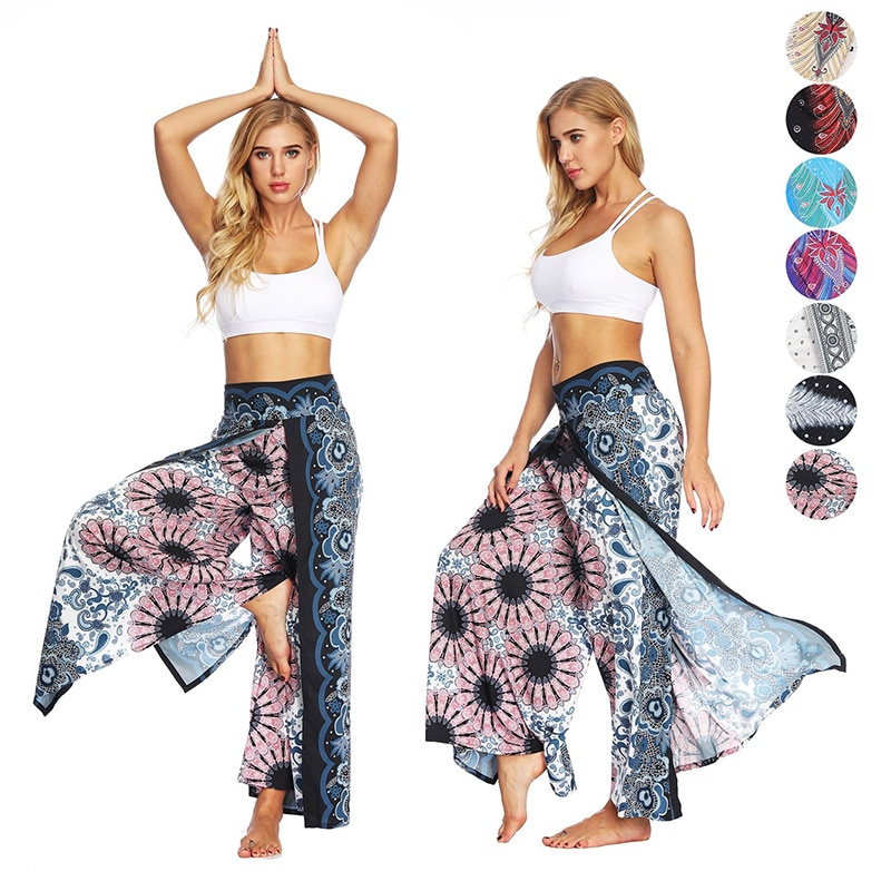 Wide Leg Yoga Pants Printed Bohemian Pants