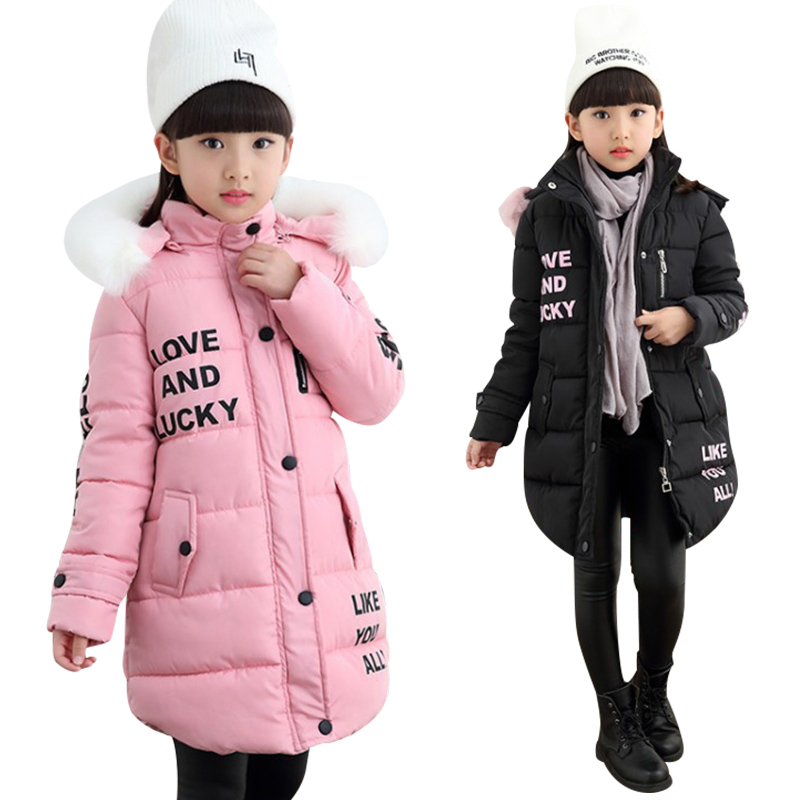 Girls Coat With Fur Hood Winter Jacket