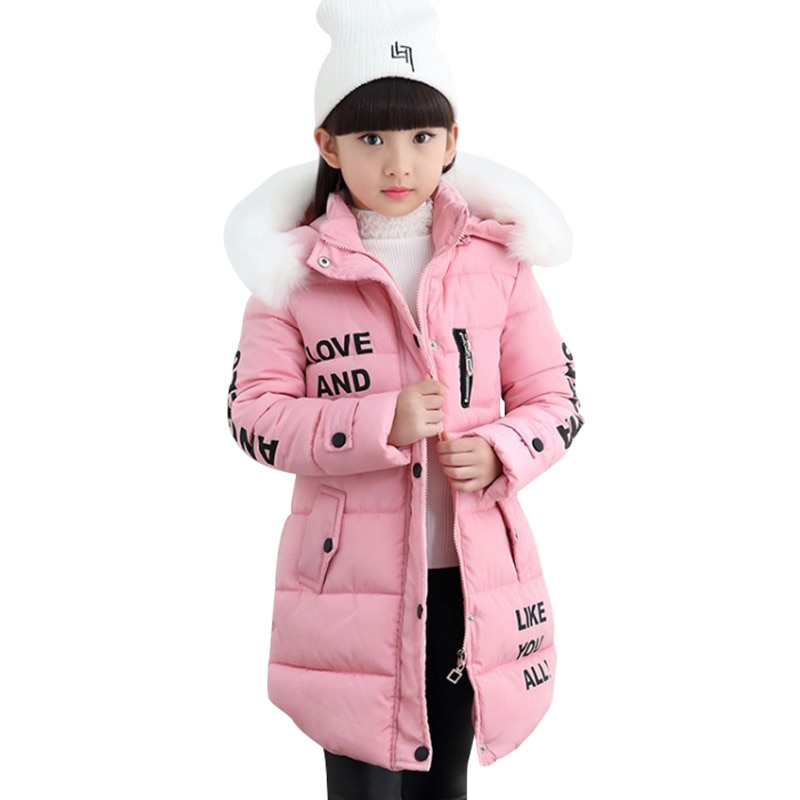 Girls Coat With Fur Hood Winter Jacket