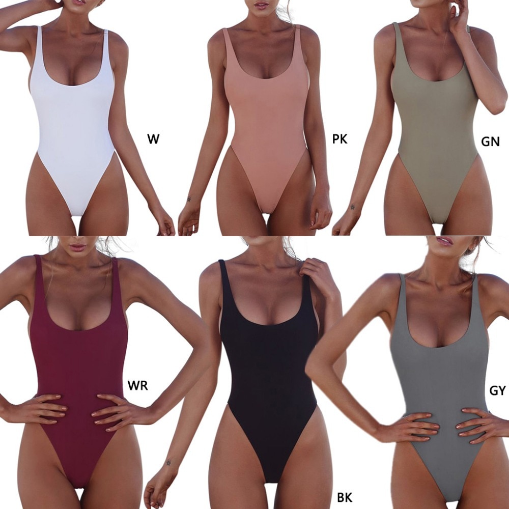 High Leg One Piece Swimsuit Ladies Swimwear