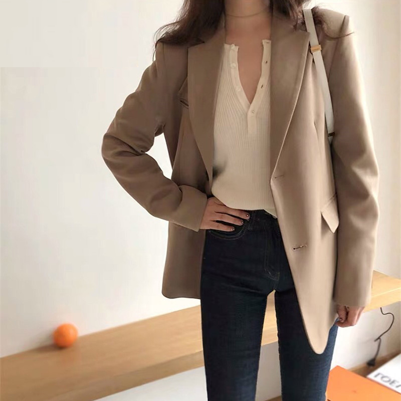 Ladies Casual Blazer Long Sleeve Coat