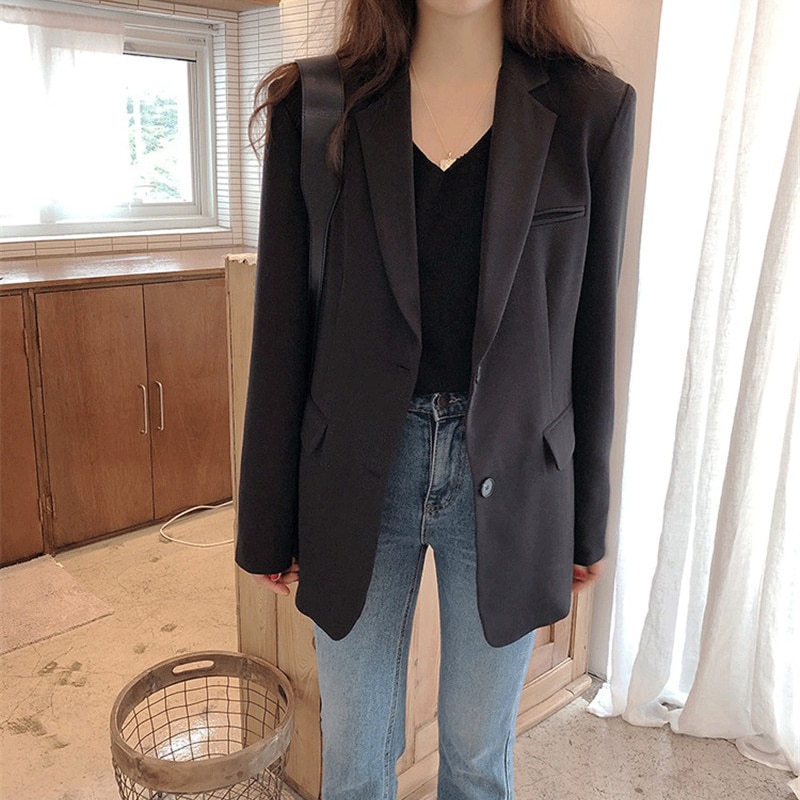 Ladies Casual Blazer Long Sleeve Coat